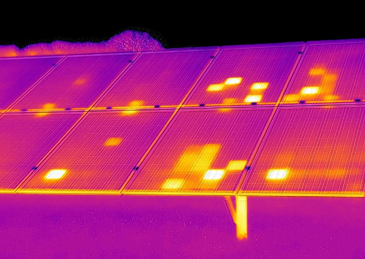 Panneaux solaires inspectes par drone